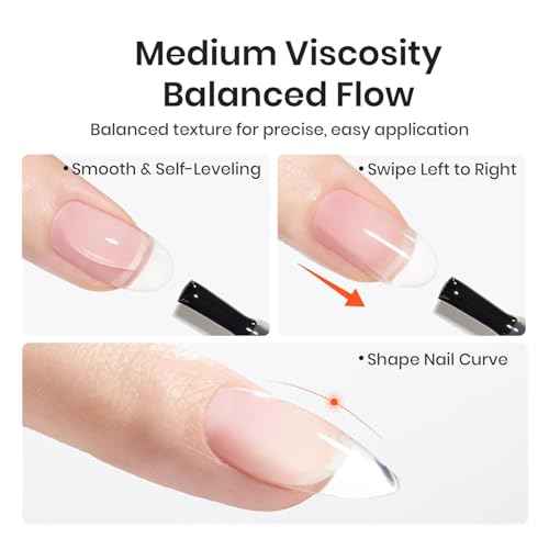 Beetles Builder Gel for Nails,0.51 oz 8 in 1 Jelly Nude Nail Thickening Strengthening Building Apex for Beginner DIY Salon at Home, Pink Builder Nail Gel, UV & LED Lamp Cured