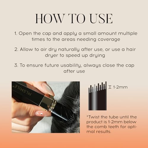 MLS MILE 2-In-1 Hair Color Stick with Built-In Comb, Dark Brown Gray Coverage