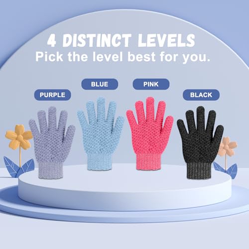 Exfoliating Dual Texture Bath Gloves - 2 Pairs Velvet Night Variation