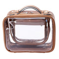 SANHECUN traveling toiletry Case large clear cosmetics case makeup bag Dimensions | LxWxH:10¡± x 4.5¡± x 7.5¡±(Brown, Medium)