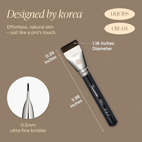 Piccasso FB11 Foundation Brush – Flat Soft Bristles for Liquid & Cream Makeup