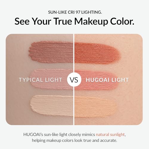 HUGOAI Travel Makeup Mirror with Lights - 11.9" CRI 97+