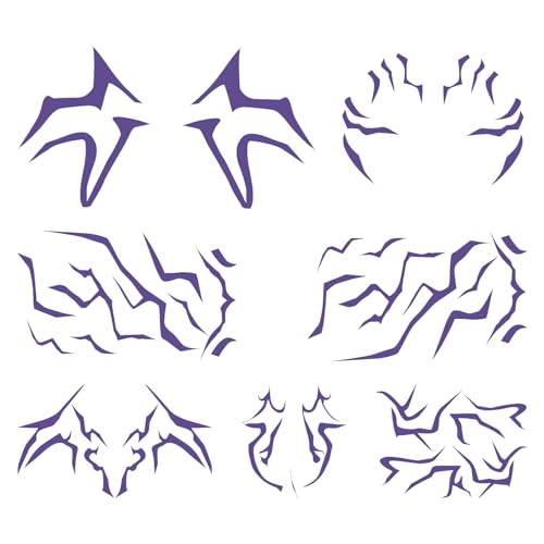 Anime Cosplay Temporary Tattoos - 8 Sheet Full-Body Set