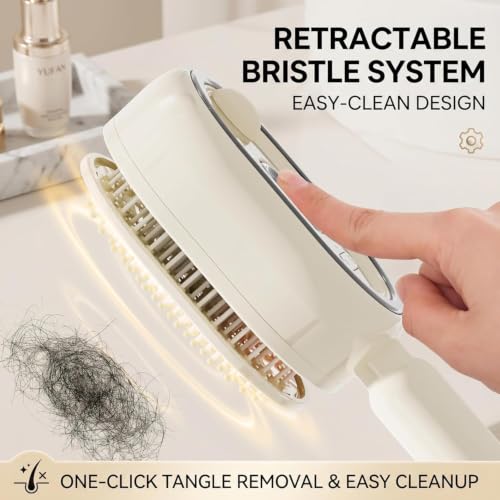 Mrkyy Electric Spray Hair Brush - 3-in-1 Anti-Frizz Detangling Comb with Refillable Mist for Scalp & Hair Care