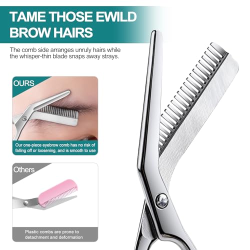 Eyebrow Shaping Scissors with Comb, 4.65-inch Trimmer for Women & Men
