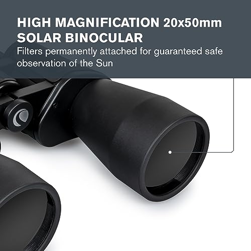 Celestron – EclipSmart Safe Solar Eclipse Binoculars – Large & Powerful 20x50MM Solar Binoculars – Exclusive Solar Binocular – Crystal Clear Views of The Sun, Solar Eclipses, Transits & Sunspots