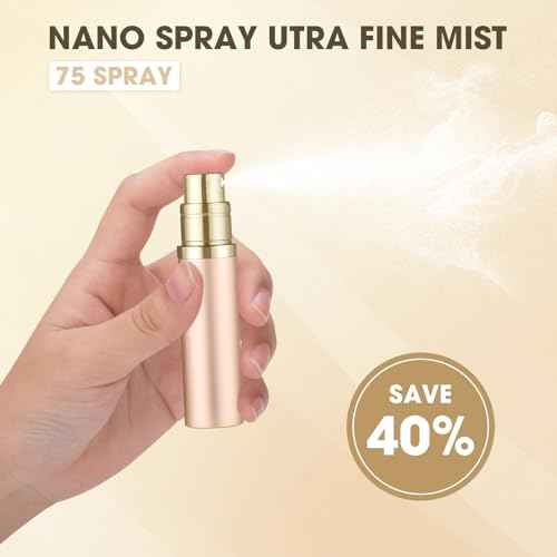 2PCS Perfume Travel Refillable Bottle, 5ml Cologne Travel Bottle, Atomizer Sprayer for Perfume, Mini Cologne Dispenser Empty Fragrance Spray for Women, Men, Gift (Cham Gold & Rose Gold)