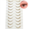DAODER Brown Mink Lashes Natural Look Clear Band Cat Eye Strip False Eyelashes Brown Wispy Eyelashes 13mm Short Anime Lashes Reusable Light Lash Pack 10 Pairs(Brown Cat Eye)