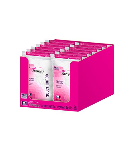 Swisspers 100% Cotton Balls - Hypoallergenic Jumbo Pack for Makeup Baby & Home