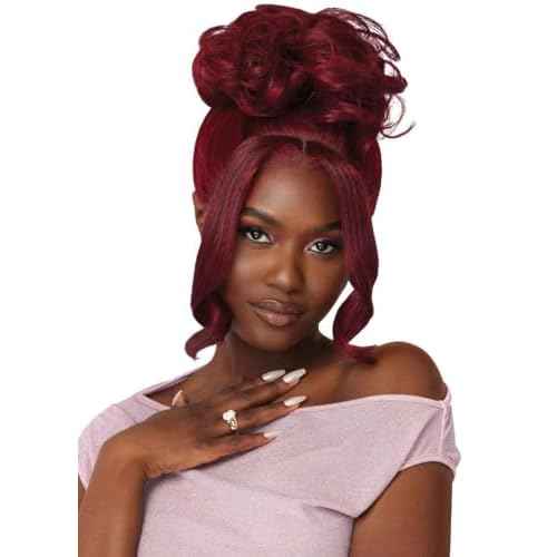 Outre Lace Front Wig - Perfect Hair Line 13X4 - Swoop Series - Swoop 6 (BURGUNDY FLAME)