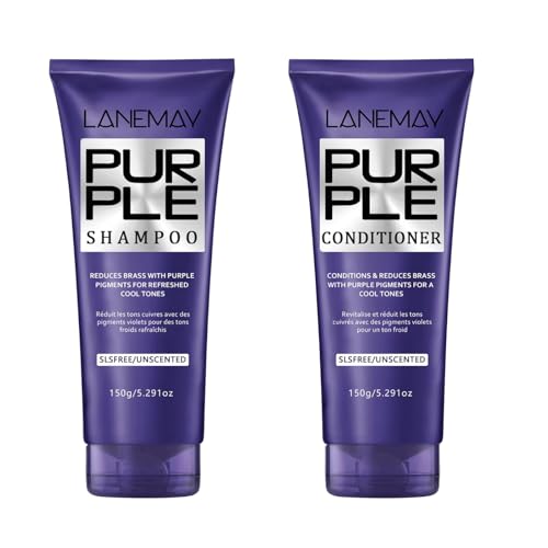 Purple Shampoo and Conditioner Set - SLS Free, 5.29 oz