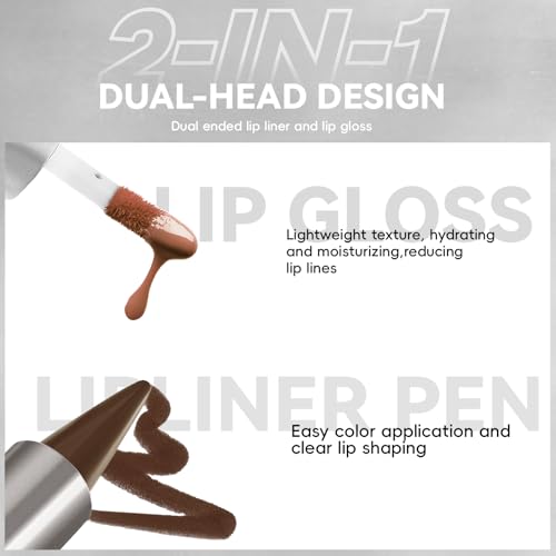 HOSAILY 3Pcs Lip Combo Set - Liner & Gloss Duo