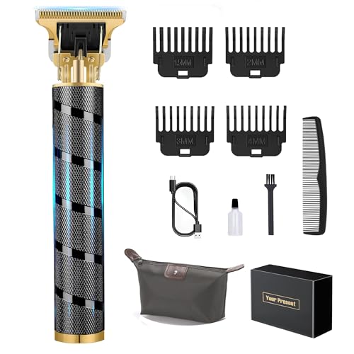 Cordless Hair Clipper, Beard Trimmer for Men, Rechargeable T-Blade Grooming Kit with Makeup Pouch for Home & Travel Gifts for Men