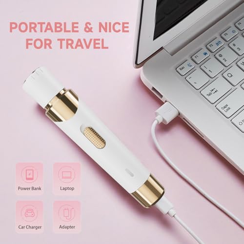 Electric Razor for Women,4 in 1 Womens Shaver Electric Bikini Trimmer Pubic Hair Removal Wet & Dry Painless Shaver for Legs Underarms Eyebrow Face Nose and Bikini Grooming Kit for Women 3021 White
