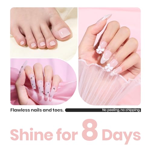 Beetles Nail Concealer 2-in-1 Light Pink Jelly Nail Polish for Strength & Growth - Pink Jelly