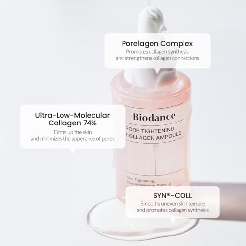 Biodance Pore Tightening Collagen Ampoule | Korean Collagen Serum for Face, Pore Minimizing & Anti Aging Face Serum for Women | 1.69 fl. oz x 1 ea