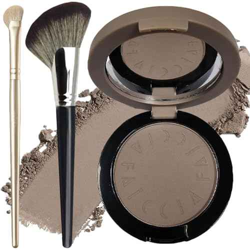 Cool Toned Contour Palette with Mirror, Taupe Grey Contour Powder for Pale Light Cool Toned Skin, Nose Contouring Bronzer Powder with Nose Face Brush