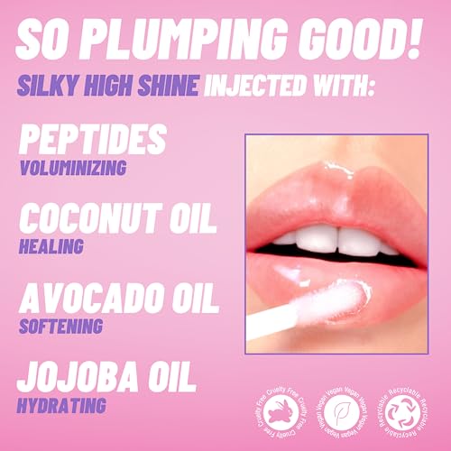 POP Beauty PLUMP POUT | FUSCHSIA FREESIA - Plumping Lip Oil and Hydrating Lip Gloss | Long Lasting Nourishing Lip Glow Oil, Non-Sticky