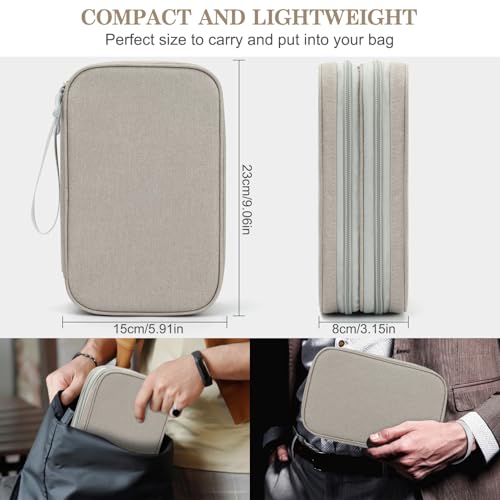 FYY Large Travel Cable Organizer Bag – Waterproof Double Layer