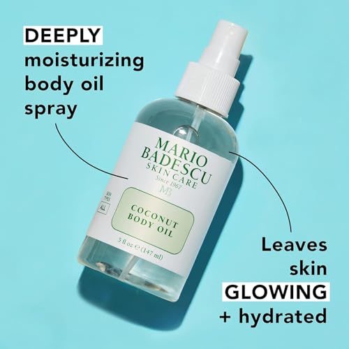 Mario Badescu Coconut Body Oil Enriched with Coconut Oil & Shea Butter | Lightweight Skin Care for Hydrating and Moisturizing After Shower Massage