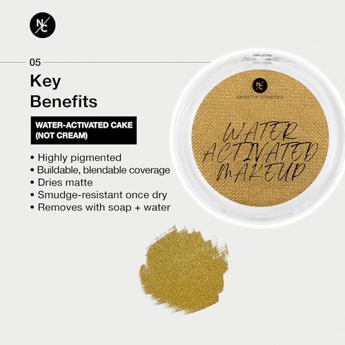 Narrative Cosmetics Water-Activated Face & Body Paint ? Highly Pigmented, Long-Lasting Face & Body Paint for SFX, Cosplay, and Artistic Makeup ? Gold, 0.70 oz (20g)