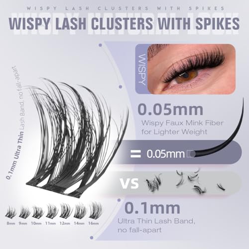 Kiromiro Wispy Lash Clusters 9-16mm Hybrid Eyelash Extensions