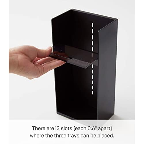 Yamazaki Home Tower Jewelry & Makeup Organizer, Standup Cosmetic Storage Box, Display Case - Flat - Abs Plastic