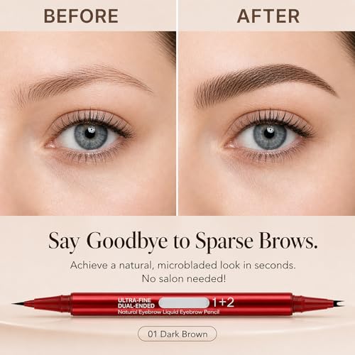 Dual-Ended Eyebrow Pen with Hair-Like Faux Brow Brush