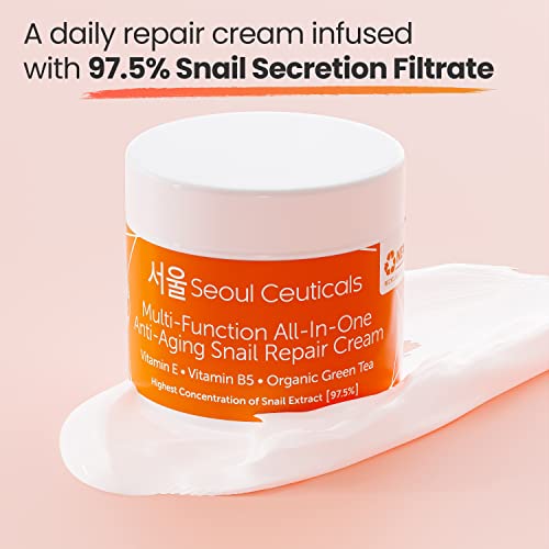 Korean Skin Care Set - Contains Korean Snail Cream + Korean Green Tea Face Mask + Korean Vitamin C Serum - This Potent Korean Skincare Set Provides Healthy, Youthful & Glowing Skin
