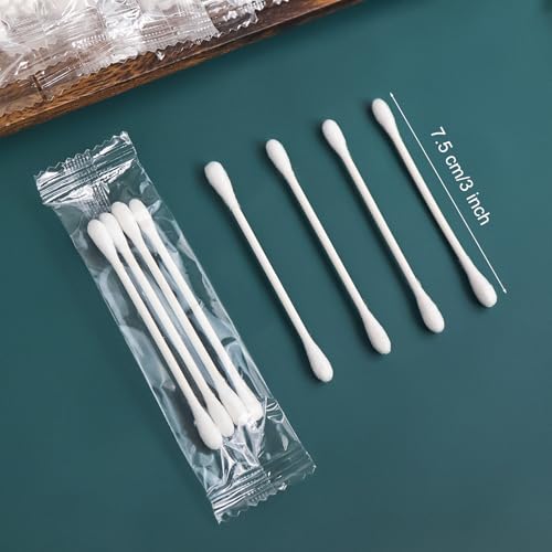 200 Pack Cotton Swabs with Individually Wrapped 4-Piece Bags - Soft Ear & Makeup Applicators