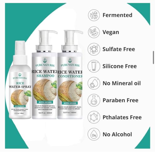 PureNaturis Rosemary Rice Water Hair Growth System Kit