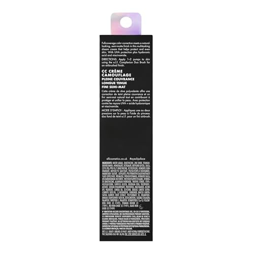 e.l.f. Camo CC Cream, SPF 30 Color-Correcting Medium-To-Full Coverage Face Foundation, Delivers An Airbrushed Finish, Vegan & Cruelty-Free, Tan 400 W
