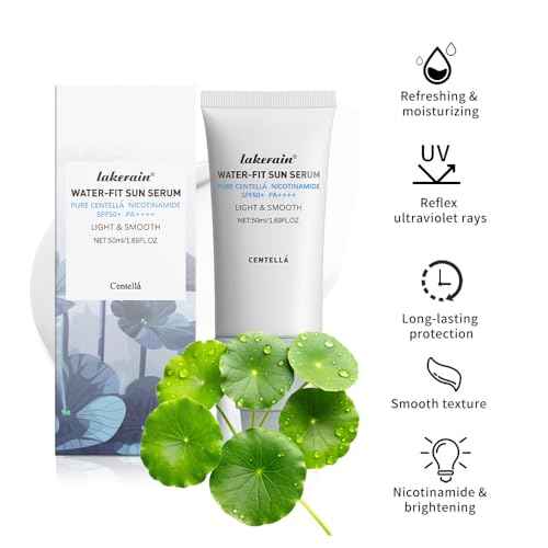 Centella Sunscreen SPF 50 PA++++, Hyalu Cica Water-Fit Sun Serum, Lightweight Sunscreen with Centella Asiatica, Hydrating & Non-Greasy Sun Protection for Sensitive Skin, Reef-Safe & Fast-Absorbing