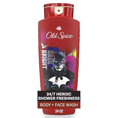 Old Spice Body Wash for Men, Batman: Dark Night, 3X Defense, 24/7 Shower Fresh with Lasting Scent, Cleansing 2-in-1 Body & Face Wash, Smell Like a Hero, Black Cherry and Nightfall Scent, 24 oz