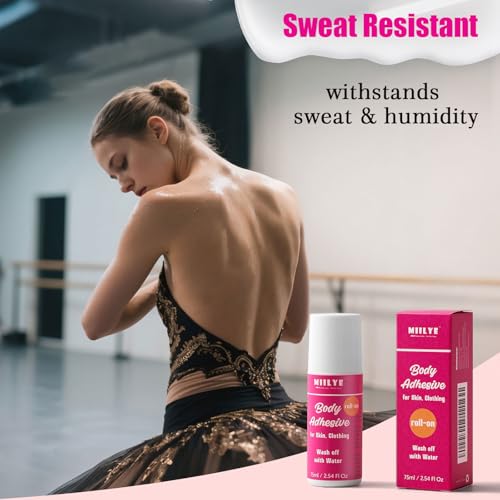 Body Adhesive Glue for Clothing & Skin - 75ml, Strong, Sweat-Resistant