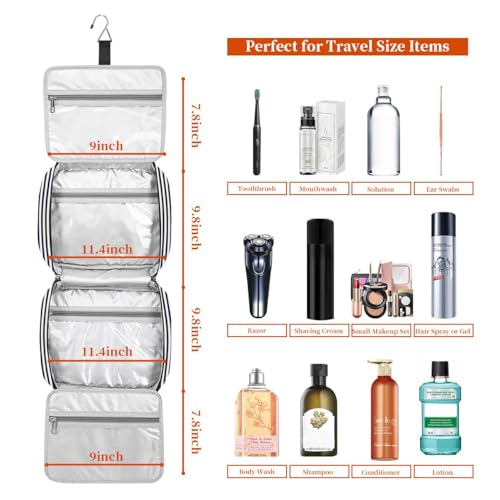 Bosidu Hanging Travel Toiletry Bag - Large Capacity Organizer