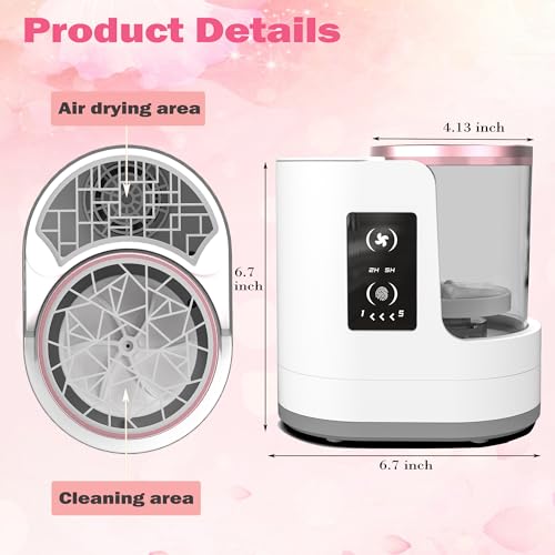 Electric Makeup Brush Cleaner & Dryer with 2/5 Hour Modes