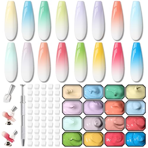 Ombre Gradient Nail Gel Polish - 16 Colors No Wipe UV/LED