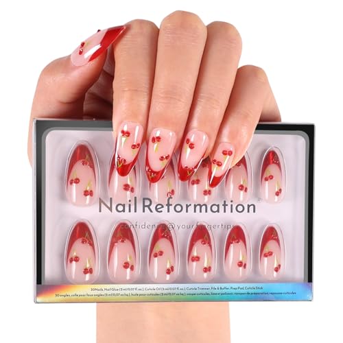 Nail Reformation Cherry Press On Nails - 30 Pc Kit
