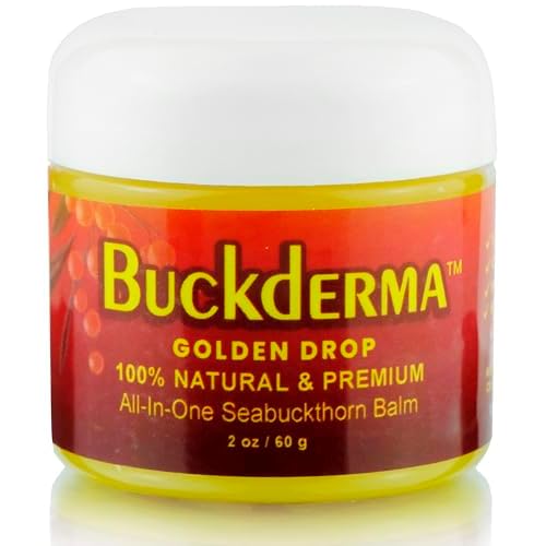 Beesaluxe Buckderma - 100% Natural All-In-One Seabuckthorn Balm - Facial Moisturizer, Oil Cleanser, Overnight Mask, Makeup Remover, Lip Balm, Hand Cream, Foot Butter and More