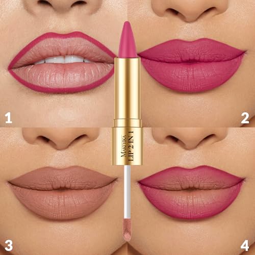 MAKI YIKA Matte Lip Liner & Liquid Lipstick Set - Long Lasting, Waterproof