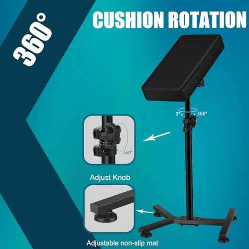 POARMEEY Tattoo Arm Rest Stand, Tattoo Armrest Adjustable Height with Thickened Black Leather Cushion, Portable Arm Rest for Studio