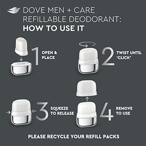 Dove Men+Care Deodorant Refill 0 percent Aluminum Clean Touch Aluminum Free Deodorant 1.13 Ounce (Pack of 2)