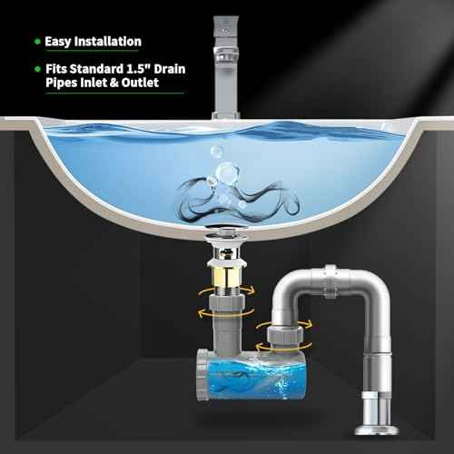 MoyRetty Universal Shampoo Bowl Sink Hair-P Trap, Fits Standard 1-1/2" Inlet & Outlet Drain Pipes, Beauty Barber Salon Equipment PVC Material Easy Clean(1 Pack)