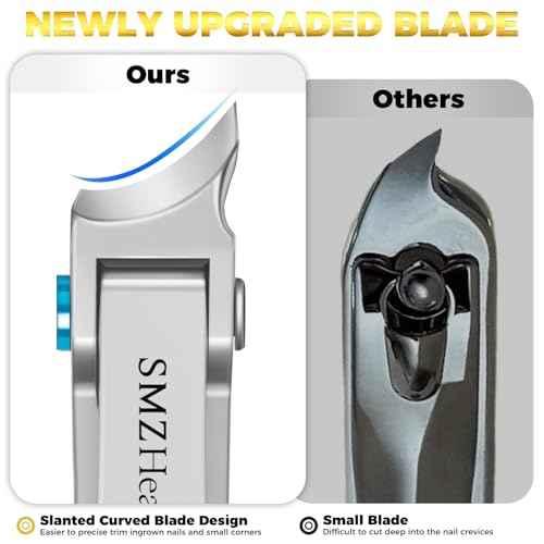 Toenail Clippers for Seniors Thick Toenails, Stocking Stuffers for Men 2025 Heavy Duty Large Toe Nail Clippers, Slanted Curved Blade Ingrown Toenail Clippers