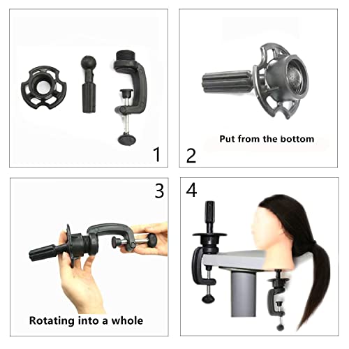 26-28" Synthetic Hair Training Head Mannequin with Clamp