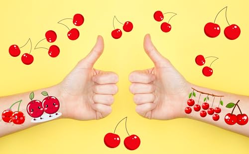 200 PCS Cherry Temporary Tattoo Stickers - Fruit Party Favors