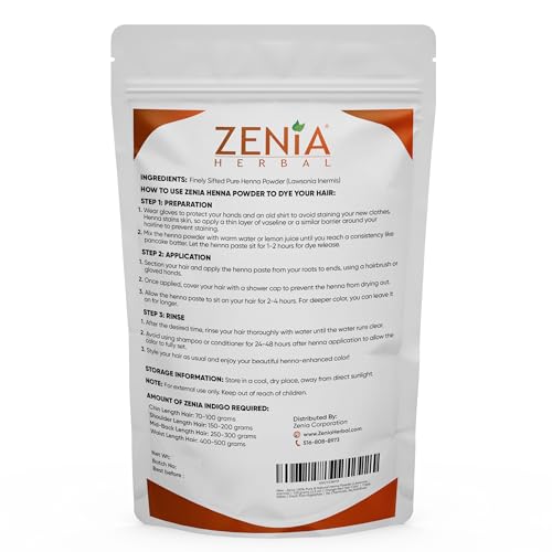Zenia 100% Natural Henna Powder for Hair Color & Deep Conditioning