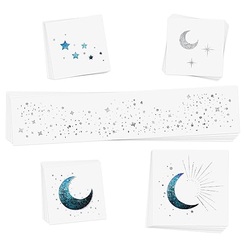 Flash Tattoos Moonlight Silver Glitter Freckles & Celestial Temporary Tattoos