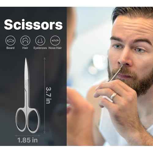 Konovo 5-Piece Nail Clippers Set, Stainless Steel Manicure Set, Travel Nail Grooming Kit for Men & Women, Toenail & Fingernail Clippers